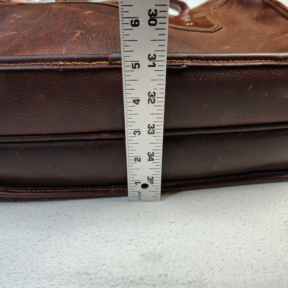 Vintage ORVIS Bullhide Leather Briefcase Brown Patina Gokey Heritage Bag USA - Picture 11 of 13